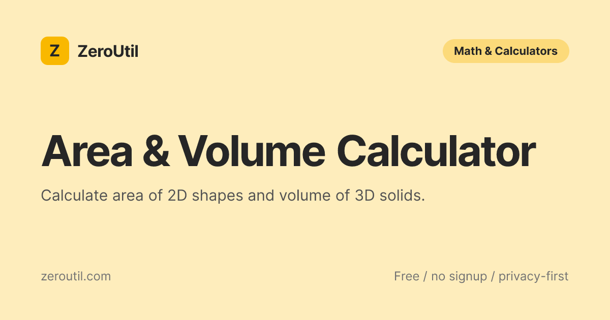 Area and Volume Calculator - Free 3D Shape Calculator