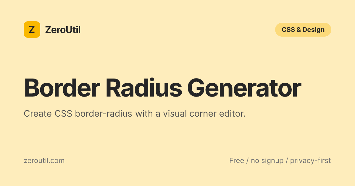 Border Radius Generator - Free CSS Rounded Corners Tool
