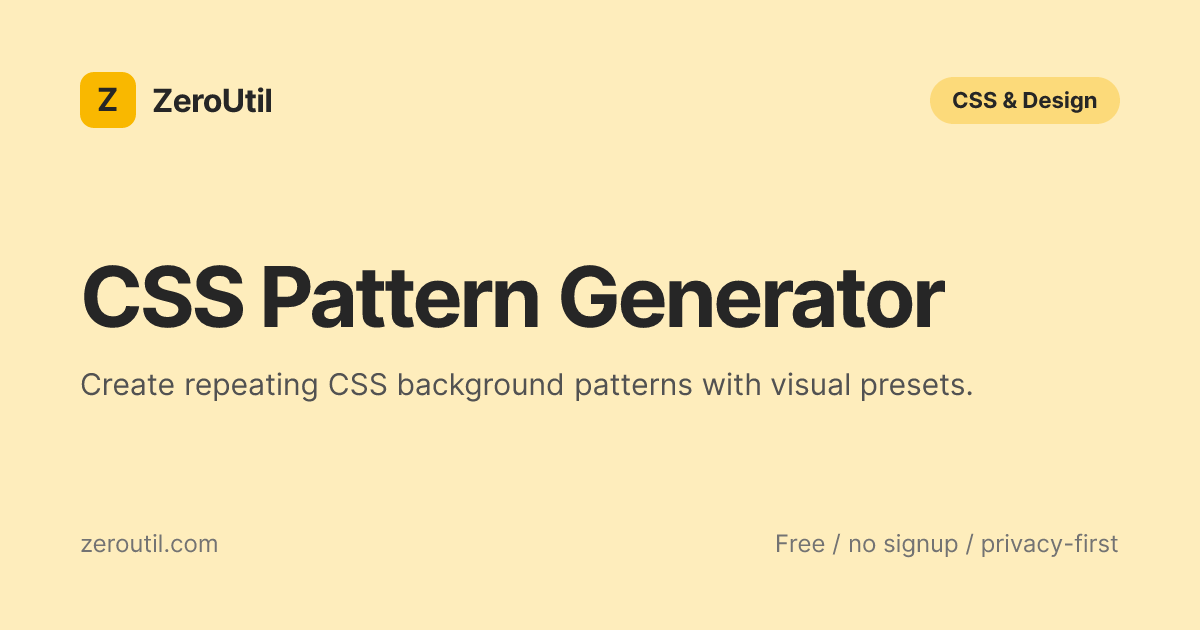 CSS Pattern Generator - Free Background Pattern Maker