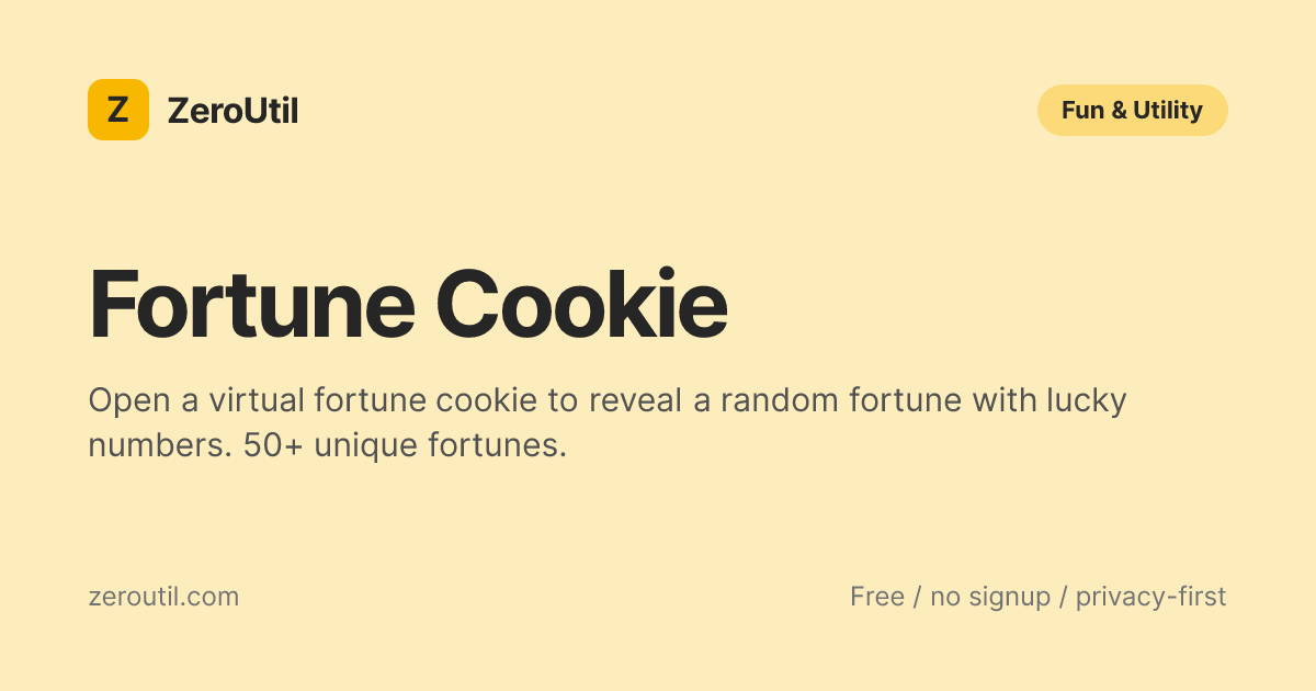 Fortune Cookie - Free Virtual Fortune Cookie