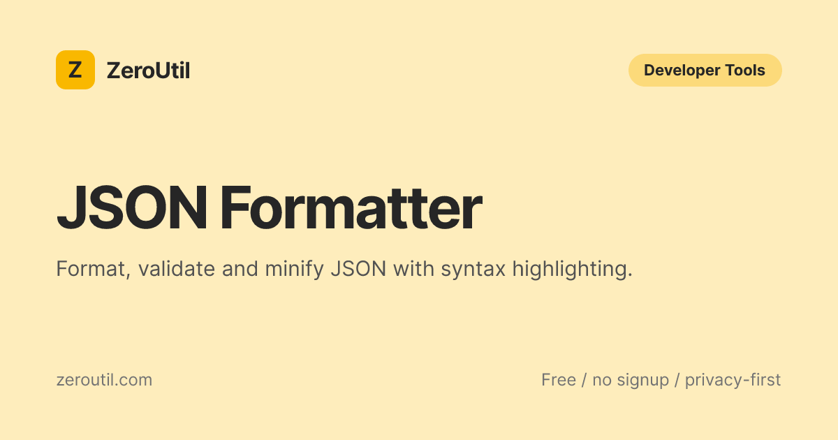 JSON Formatter & Validator Online
