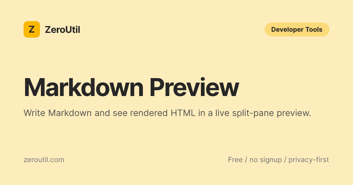 Markdown Preview - Live Markdown Editor & Renderer