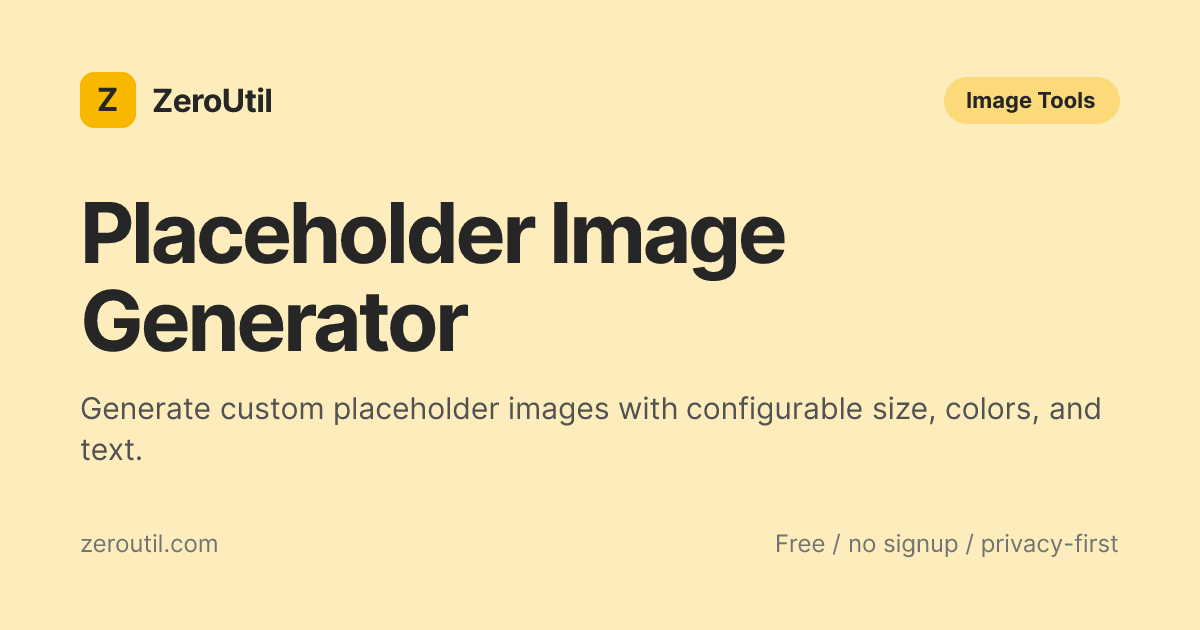 Placeholder Image Generator - Free Custom Placeholders