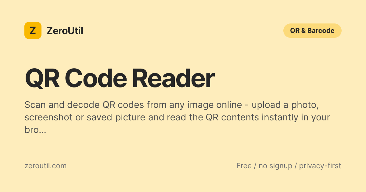 QR Code Reader Online - Scan QR from Image or Photo