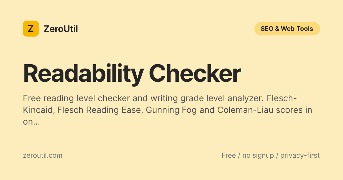 Readability Checker - Flesch-Kincaid Grade Level