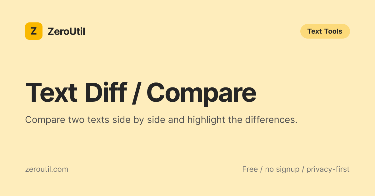 Text Diff - Free Online Text Compare Tool