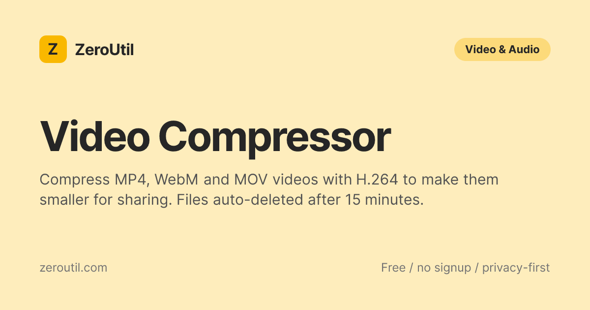 Video Compressor - Reduce MP4 File Size Online Free