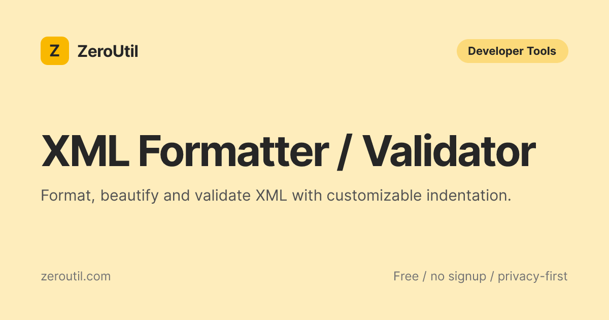 XML Formatter Online - Online XML Beautifier & Validator